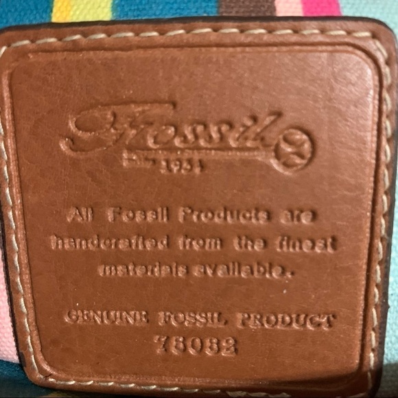 Fossil 1934 Orange Handbag Woven Straw Vegan Leather Satchel Crossbody Strap - Picture 2 of 6